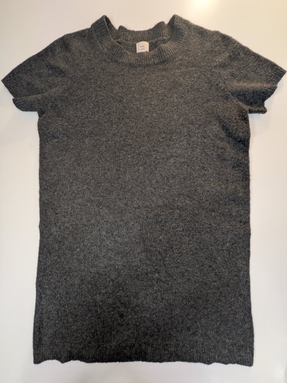 A New Day Women’s Medium Charcoal Gray Short Sleeve Sweater Dress